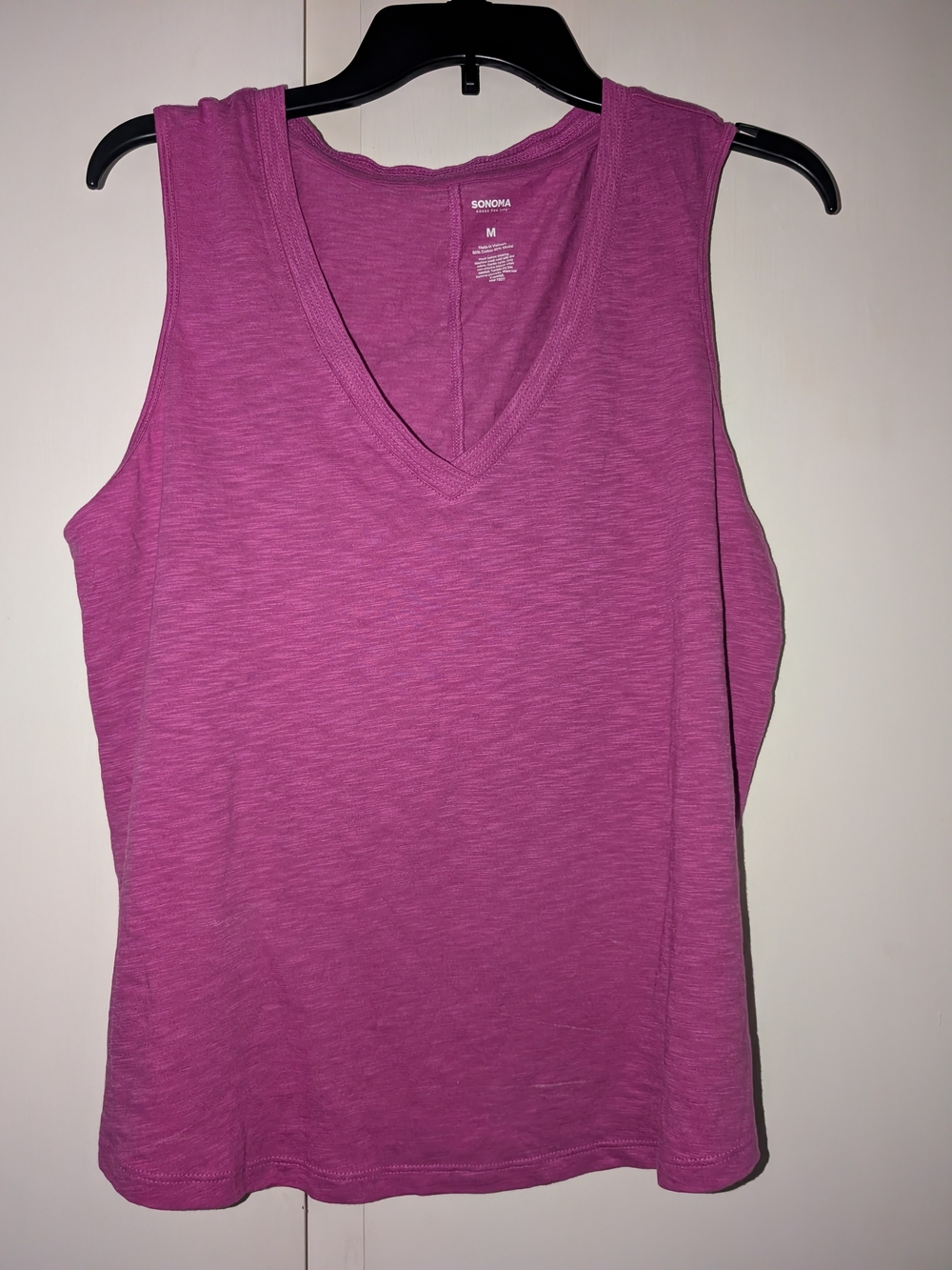 Sonoma Magenta V-Neck Sleeveless Tank Top